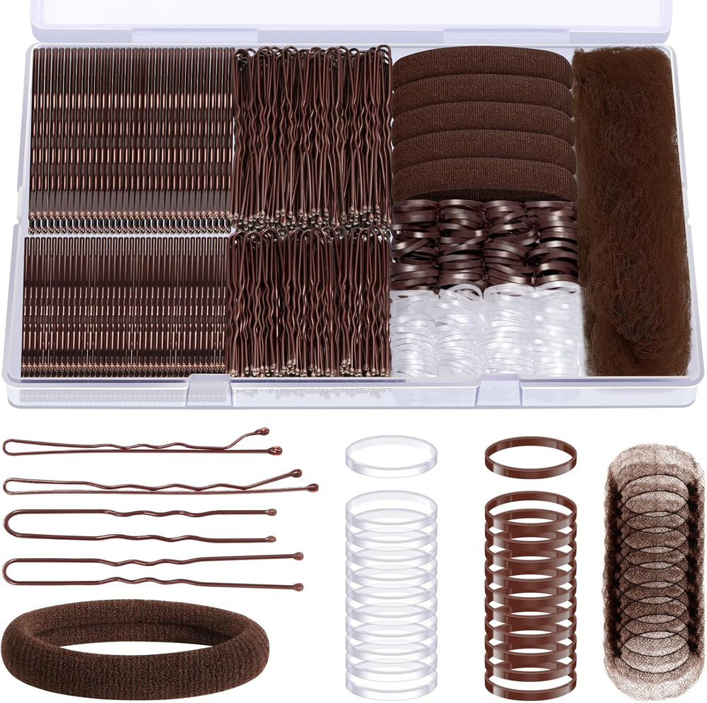 Maycreate Ikoco brown hair accessories set front view with storage box
