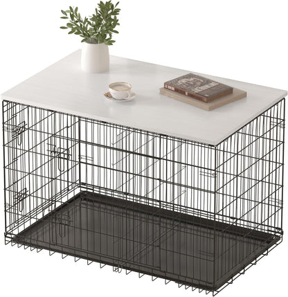 Piskyet Dog Crate Topper Wood Countertop for 48 42 36 30 24 inch Dog Cage, Dog Crate Cover,Dog Kennel Topper(Crate Not Include) (Rustic Brown, for 36 Inch Crate) - Image 11