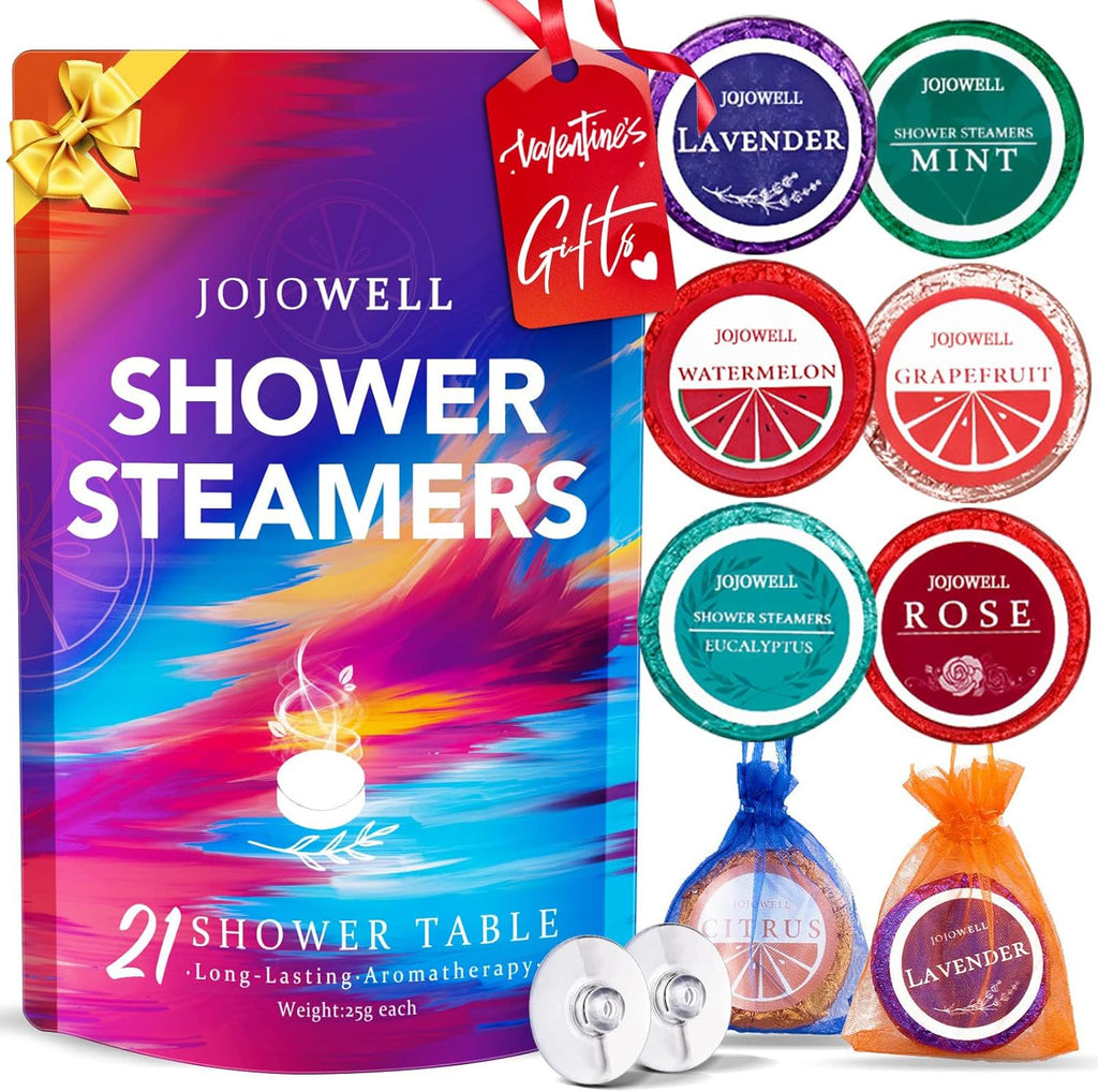 JoJowell aromatherapy shower steamers twenty one piece gift set packaging front view