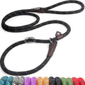 Fida durable slip lead dog leash front view showing the heavy duty black nylon rope.