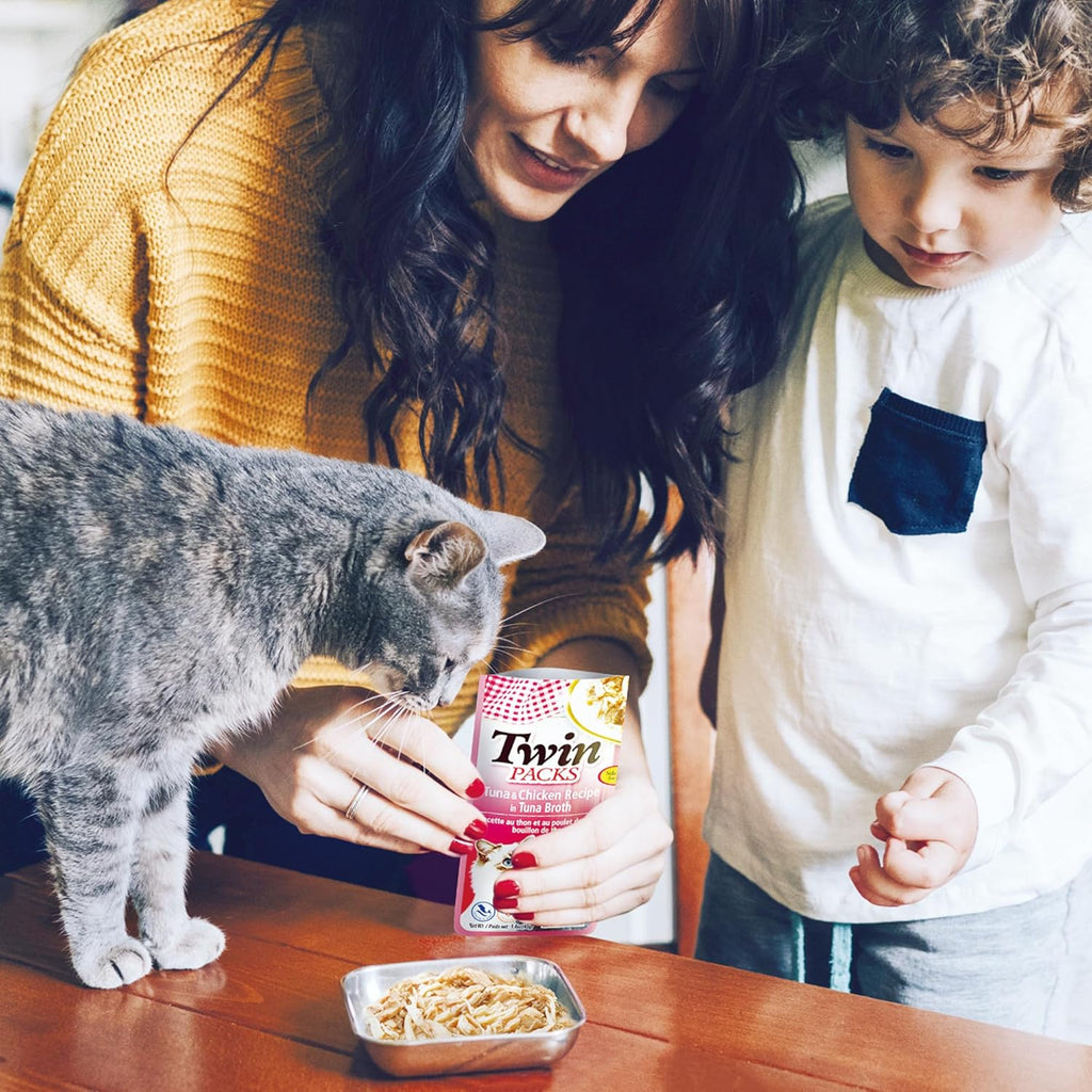 Inaba wet cat food pouch nutritional information label