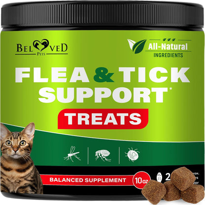 Beloved Pets Flea and Tick Prevention Chewables front view of ten ounce jar