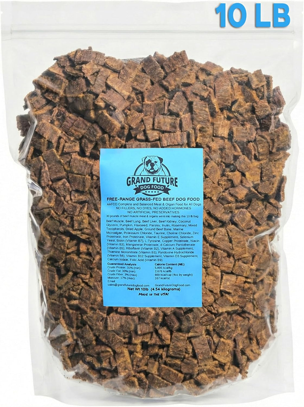 Grand Future healthy grain-free beef and organ meat formula packaging