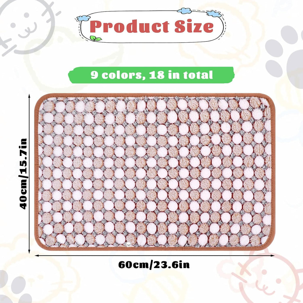 SHENLIU 18 Pcs Fleece Pet Blanket, 9 Style Small Fleece Pet Blanket Soft Warm Sleep Mat Fluffy Cute Puppy Supplies Paw Star Print Design Bed Blankets for Dog Cat Kitten Animals - Image 2