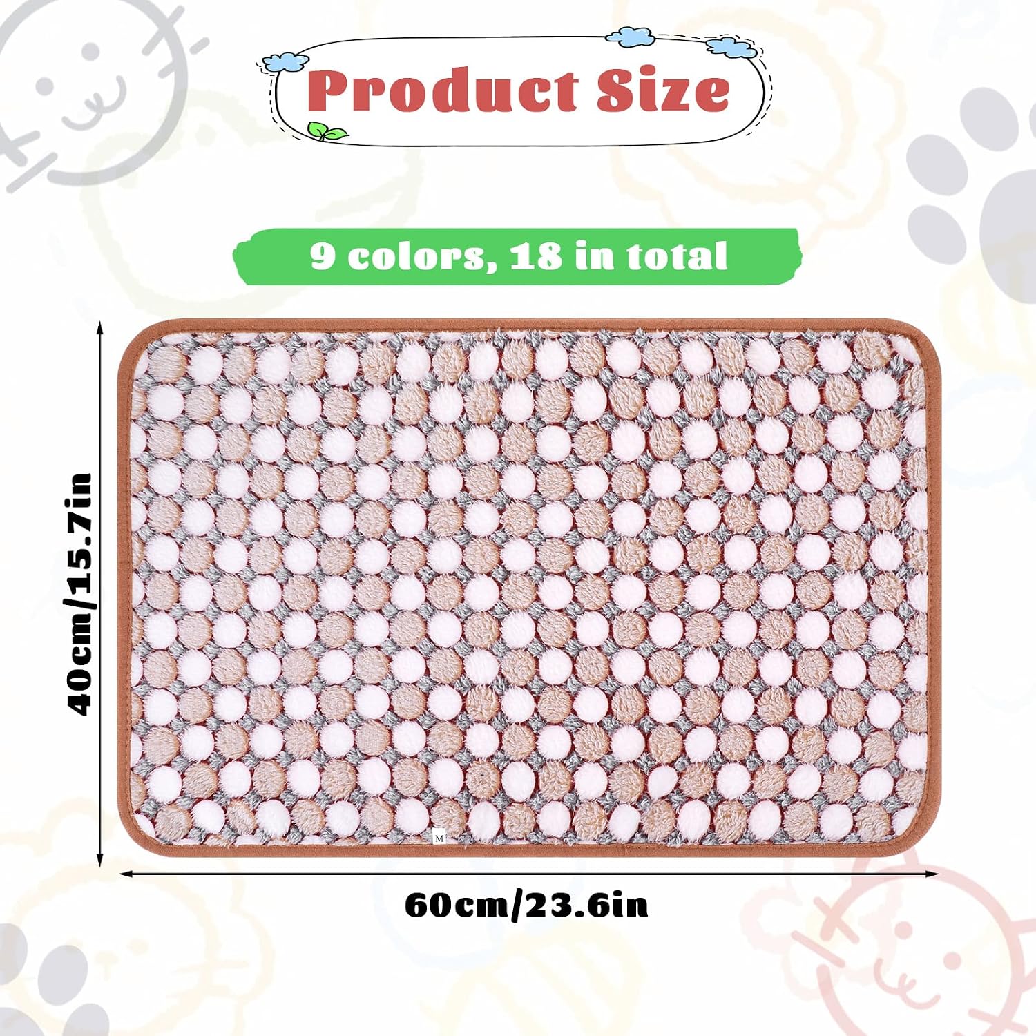 SHENLIU 18 Pcs Fleece Pet Blanket, 9 Style Small Fleece Pet Blanket Soft Warm Sleep Mat Fluffy Cute Puppy Supplies Paw Star Print Design Bed Blankets for Dog Cat Kitten Animals - Image 2