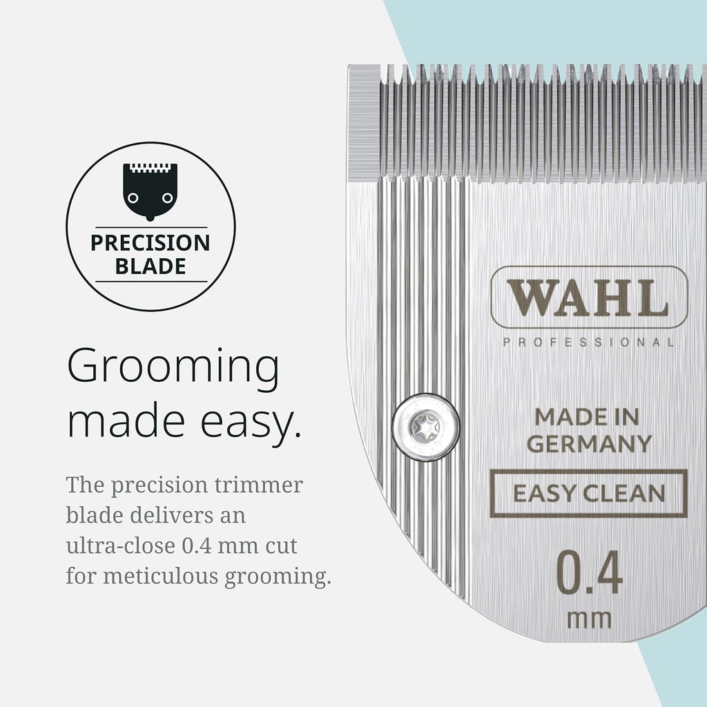 Detachable easy clean pet hair clipper blade demonstrating low maintenance features.