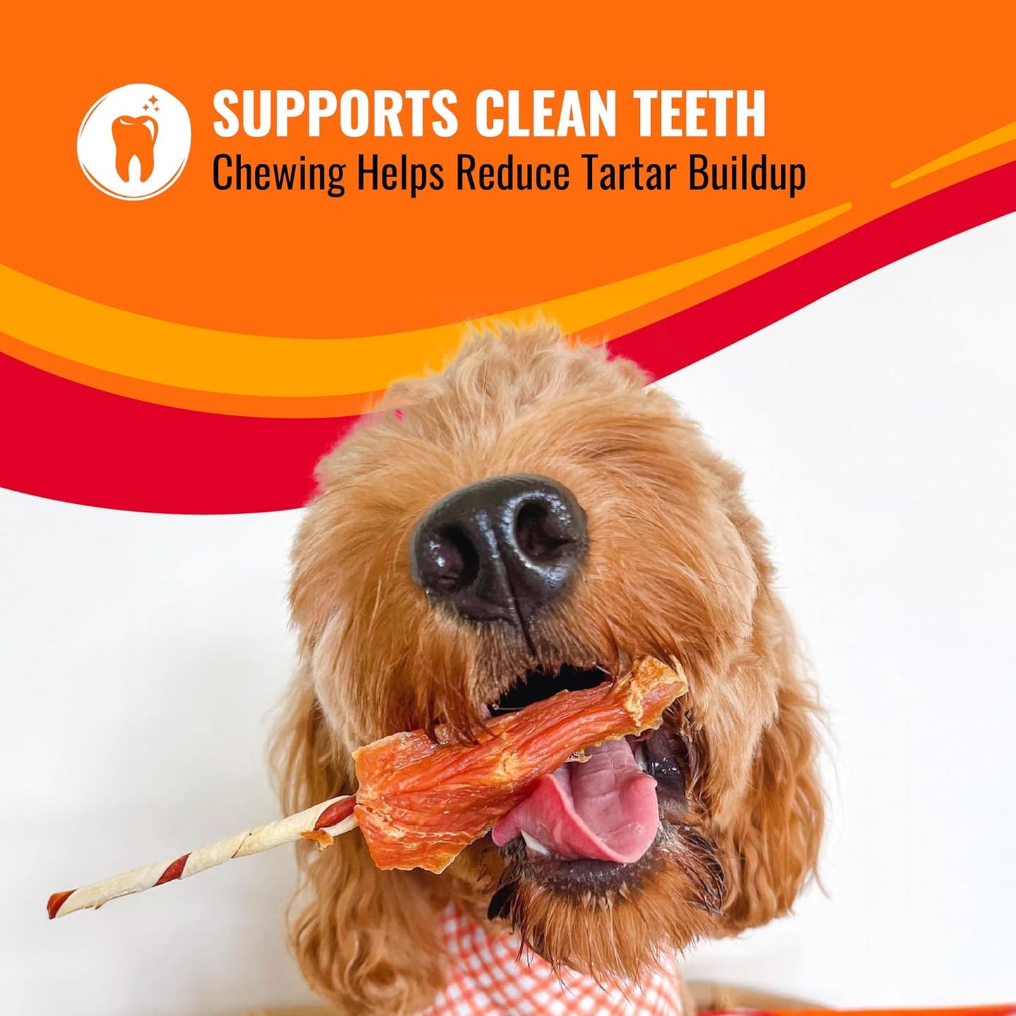USA imported premium pet treat roll for plaque and tartar reduction.