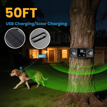 Solar Ultrasonic Dog Bark Deterrent Device, Outdoor Waterproof Anti Barking Device for Dogs with 50ft Range, Sonic Bark Deterrent for Small Medium Large Dogs for Indoor and Outside Use - Image 4