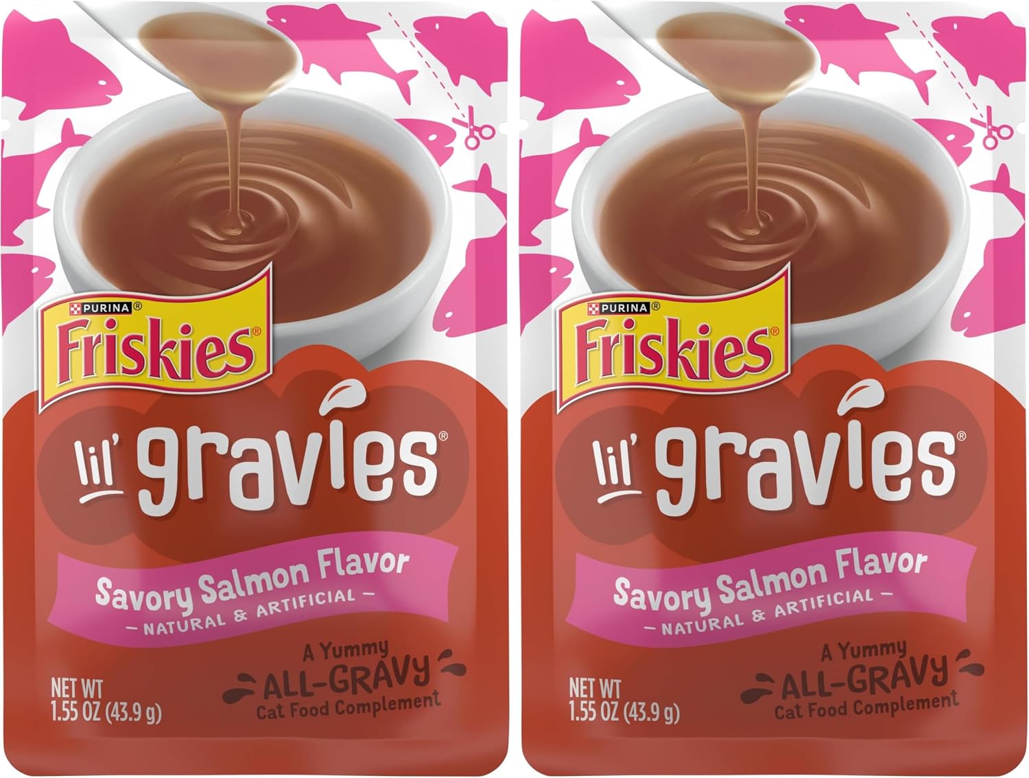 Purina Friskies Lil' Gravies Savory Salmon Flavor Cat Food Complement Lickable Cat Treats - (Pack of 16) 1.55 oz. Pouches - Image 11