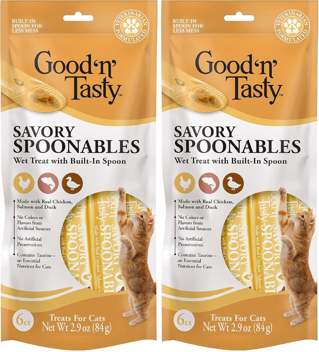 Good 'n' Tasty Savory Spoonables with Real Duck, Beef & Rabbit, 6 Count Tube, Triple Flavor Squeezable Lickable Wet Treats for Cats with Built-in Spoon for Less Mess - Image 13