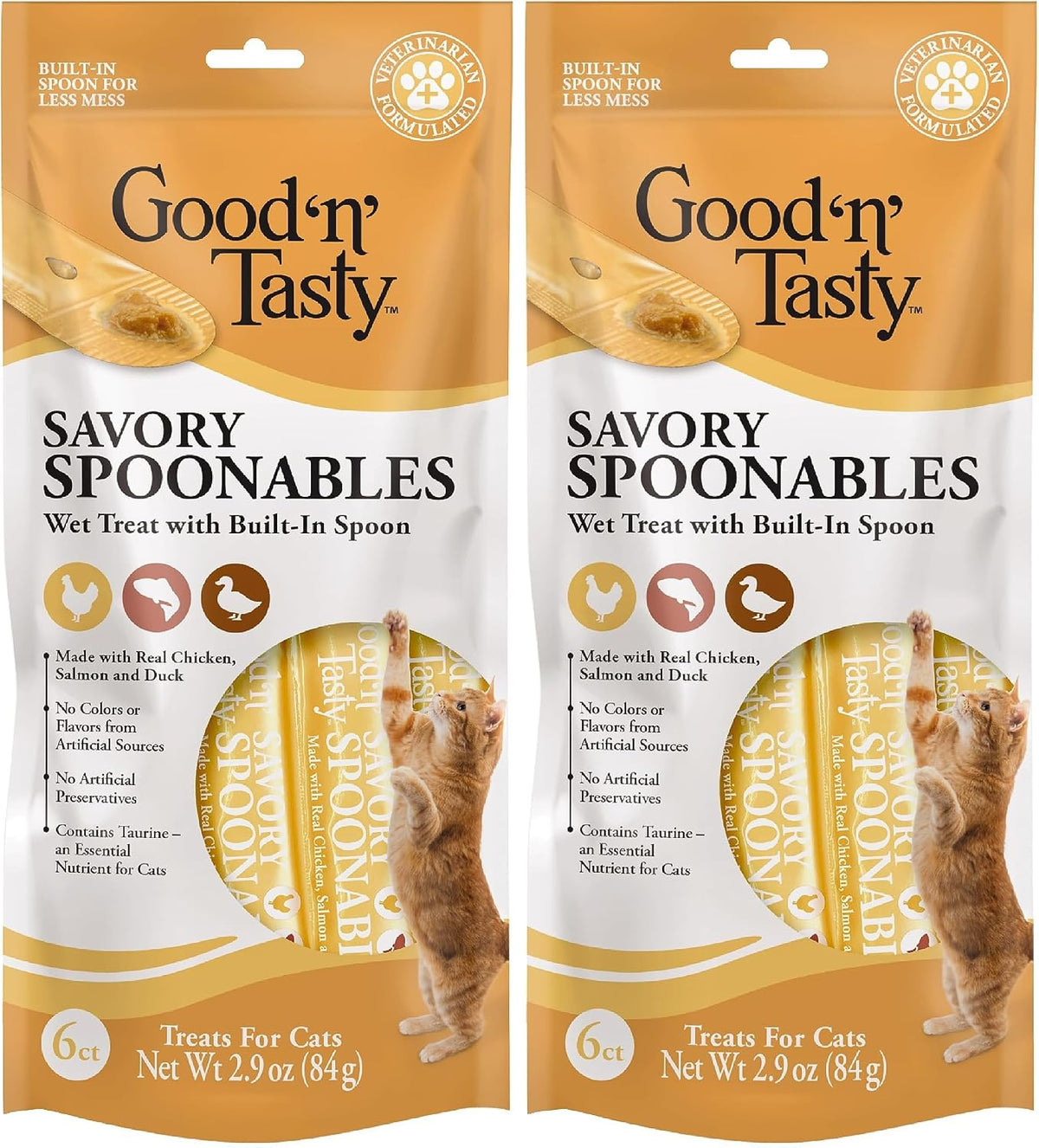 Good 'n' Tasty Savory Spoonables with Real Duck, Beef & Rabbit, 6 Count Tube, Triple Flavor Squeezable Lickable Wet Treats for Cats with Built-in Spoon for Less Mess - Image 13
