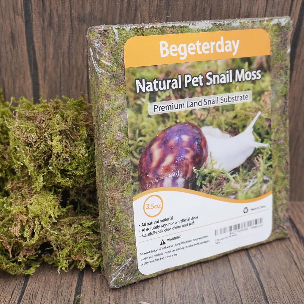 Begeterday premium compressed pet snail supplies moss text info side