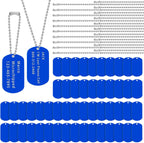 Yinkin 200 Pcs Personalized Military Dog Tags Set Including 100 Pcs Aluminum Blank Dog Tags for Engraving 100 Ball Steel Chain Rectangle Metal Blank Stamping Label for DIY Craft(Black) - Image 10