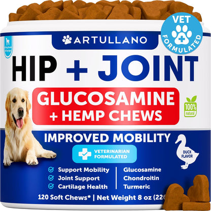 Artullano hemp chews 120 count bottle display