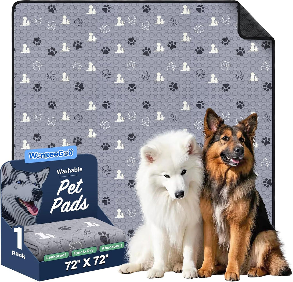 WanpeeGoo Washable Pee Pads for Dogs, 4 Pack Absorbent Reusable Training Dog Pads Pet Puppy Pads, Non-Slip Potty Pads for Whelping, Playpen, Crate, Bed, Grey 18"x24" - Image 12