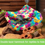 Qwr triangular reptile hammock displayed with suction cups and hooks