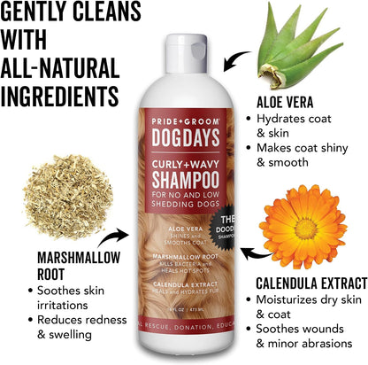 Tearless moisturizing dog shampoo for poodles and doodles bottle back label