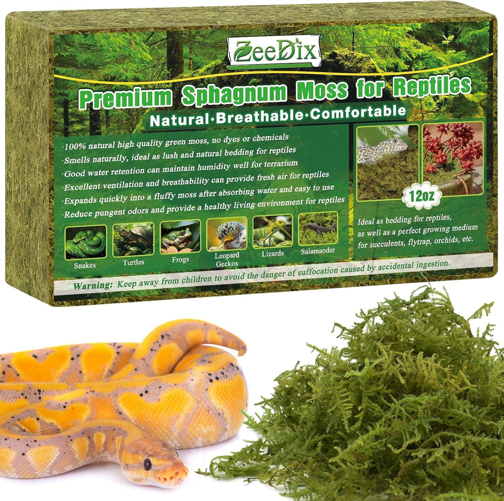 ZeeDix 8OZ Sphagnum Moss for Reptiles/Plants, Natural Reptile Moss Bedding for Tortoise Gecko Lizard Snake Hermit Crab Terrarium Habitat, Odor Control & Humidity Retention - Image 10