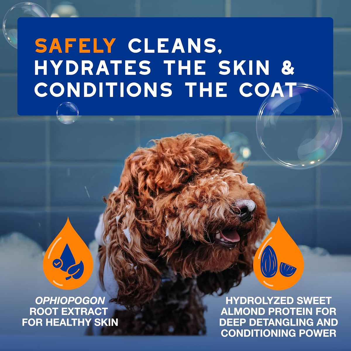 Back label of Douxo Spa hydrating dog shampoo with natural ingredients