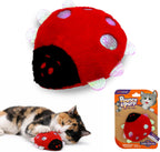 Pounce And Purr Ladybug Plush Cat Toy front view interactive kitten play toy