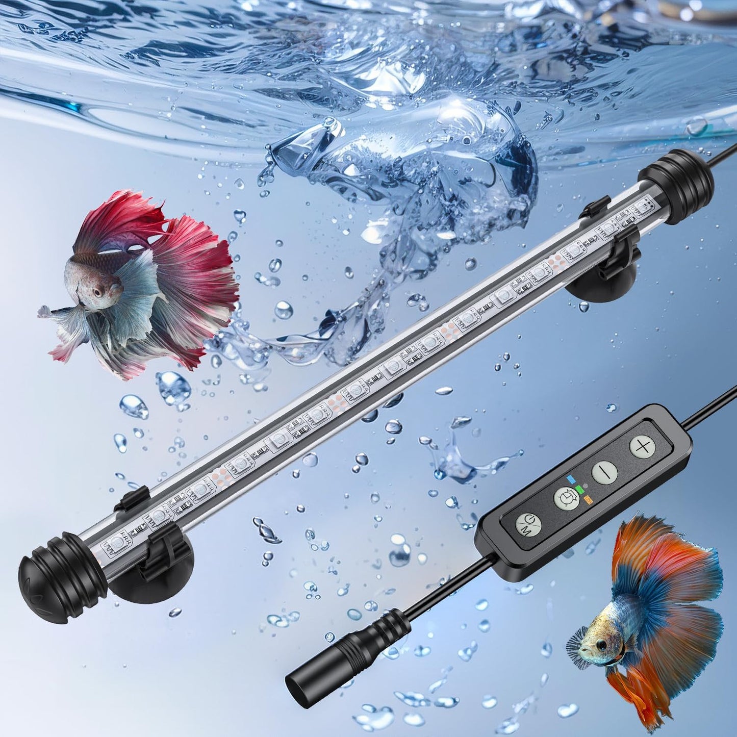 Pawfly 1.8 W Aquarium LED Light 7.5 Inch Underwater Fish Tank Light with Timer Auto On/Off Fish Tank Background Lights with 8 Lighting Modes Submersible Multi-Colored Tube Lights for Decoration - Image 12