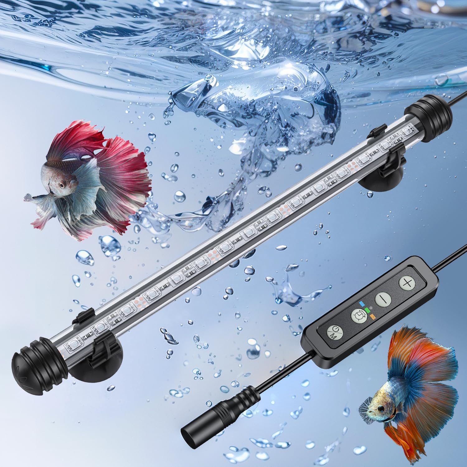 Pawfly 1.8 W Aquarium LED Light 7.5 Inch Underwater Fish Tank Light with Timer Auto On/Off Fish Tank Background Lights with 8 Lighting Modes Submersible Multi-Colored Tube Lights for Decoration - Image 12