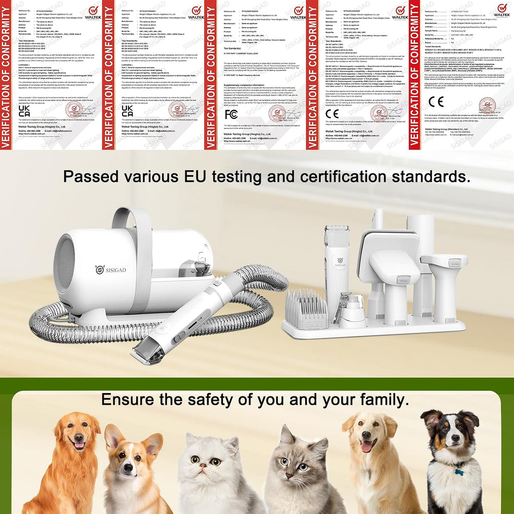 Complete packaging box contents of the imported SISIGAD dog grooming setup