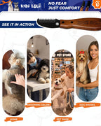 Kizo Eslo dog stripping knife packaging showing the complete professional grooming setup.