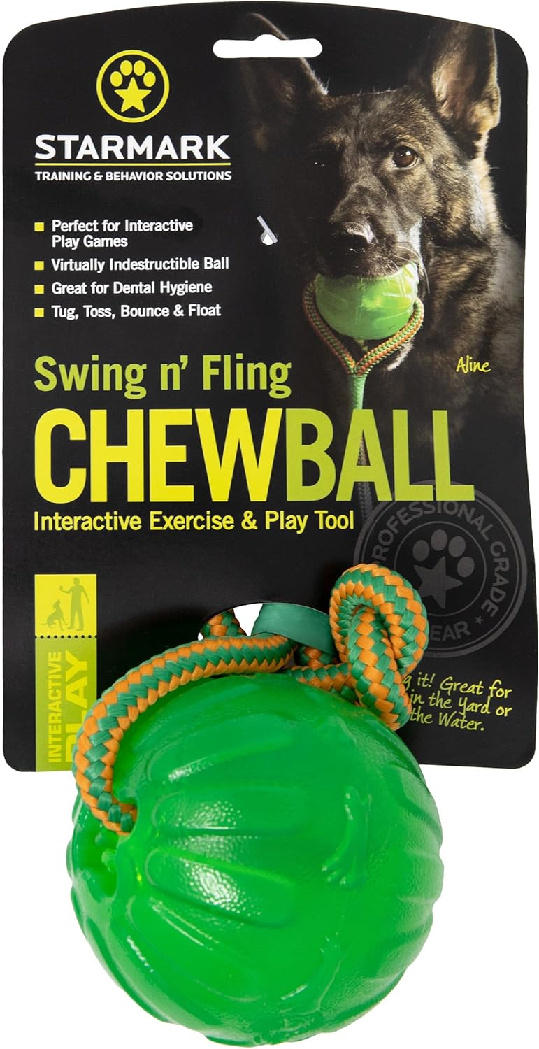 StarMark indestructible pet toy with braided nylon rope for powerful chewers