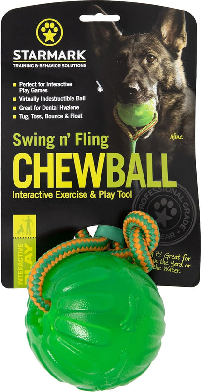 StarMark indestructible pet toy with braided nylon rope for powerful chewers