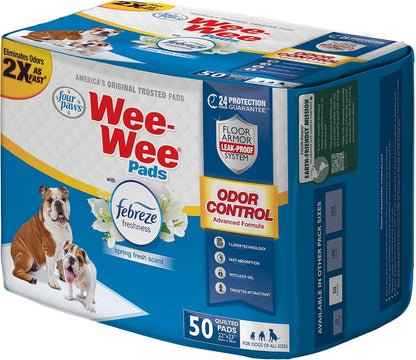 Four Paws Wee-Wee Odor Control with Febreze Freshness Pee Pads for Dogs & Puppies, Leak-Proof Dog Housebreaking Potty Training Floor Protection, Spring Fresh Scent, 22" x 23", 50 Count - Image 11