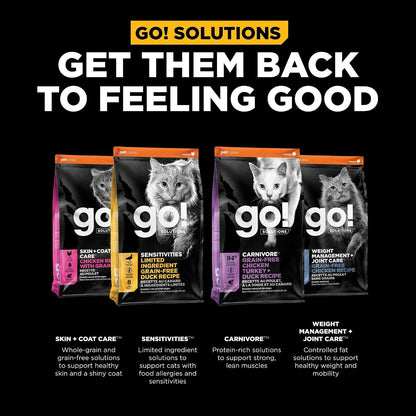 Graphic highlighting probiotics in Go! Solutions cat food