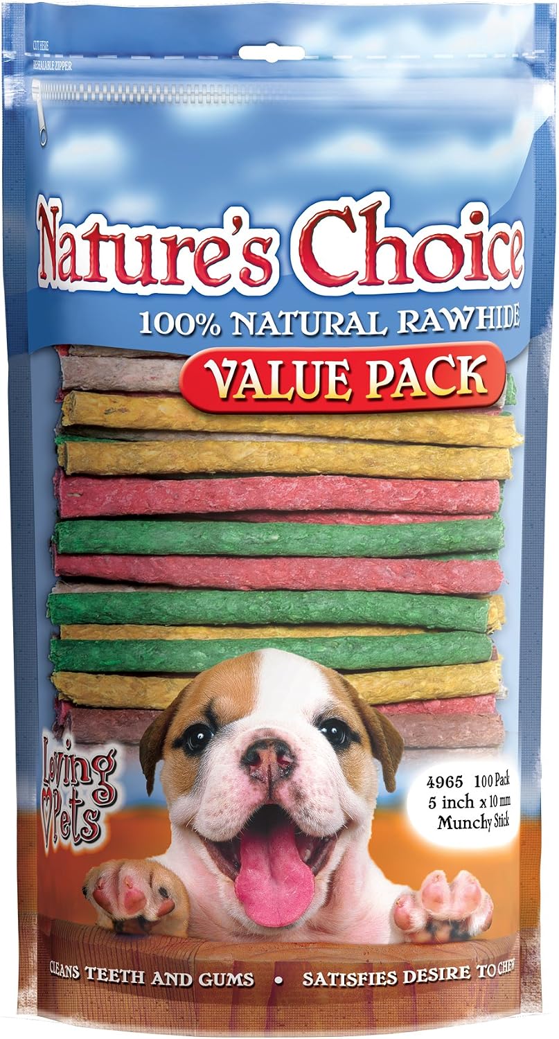 Resealable zipper pack of 12 natural rawhide dog treats