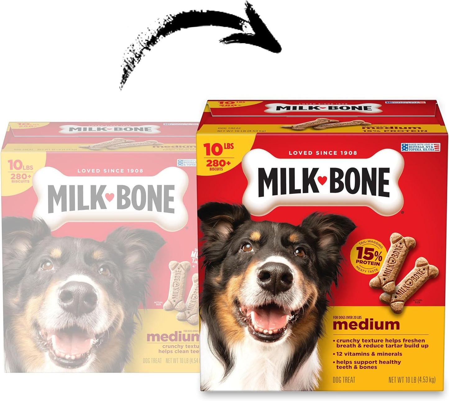 Milk-Bone Crunchy Medium Dog Treats, 10 Lb. Box, Original Beef Flavor - Image 2