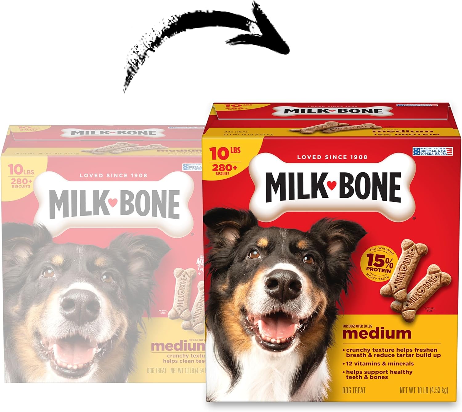 Milk-Bone Crunchy Medium Dog Treats, 10 Lb. Box, Original Beef Flavor - Image 2