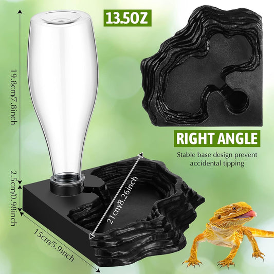 Mumufy thirteen point five ounce reptile automatic water dispenser two pack components.