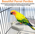 PINVNBY 4 PCS Bird Perch Stands Parrot Calcium Perch Beak Grinding Stone Foot Claws Trimmer Parakeet Platform Parrot Chewing Toys for Small Medium Cockatiel Conure Lovebird Finch - Image 7