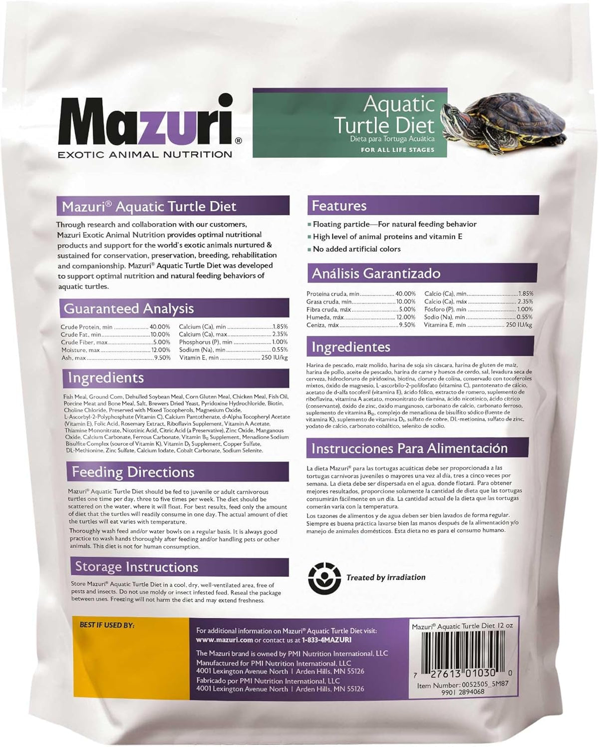Mazuri freshwater formula turtle food pellets close up