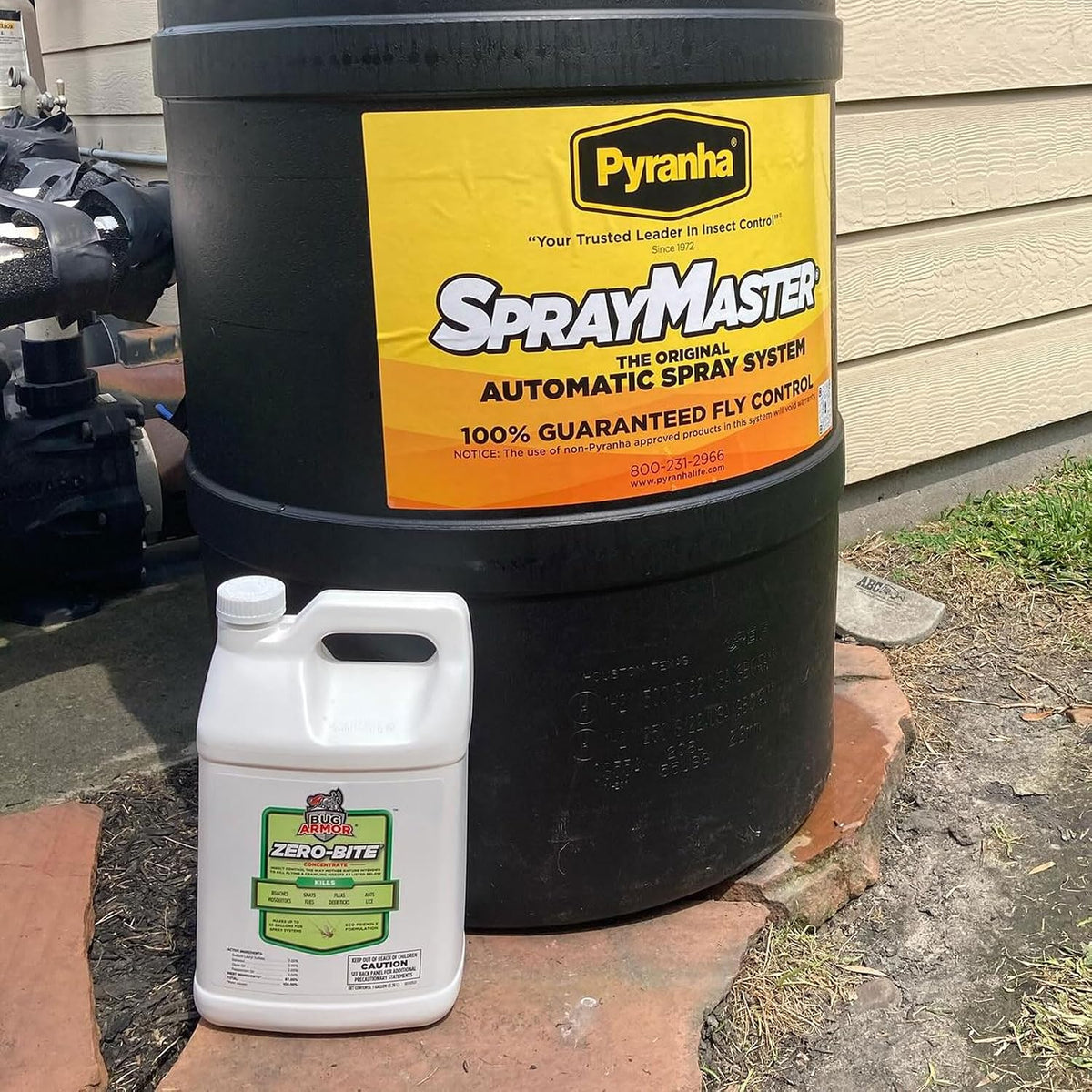 Pyranha water based eco friendly pest control concentrate back panel instructions