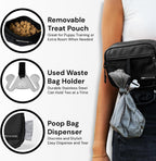 Pup Culture multi functional bag showing the integrated rubberized pet waste poop bag dispenser slot