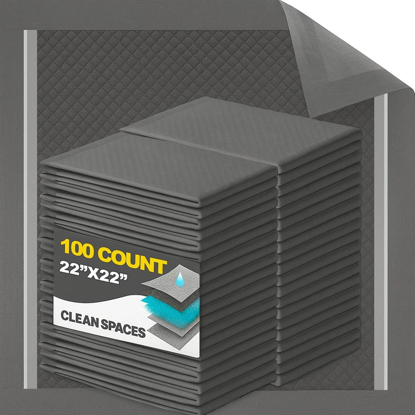 Clean Spaces 100 Count Super Absorbency Puppy Pads 22"x 22", Leakproof Quick Drying Dog Training Pee Pads, Puppy Pee Pads, Disposable Underpads Changing Pads for Baby, Puppy and Adults - Image 13