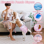 Pet Soft female dog diaper with adjustable foam tail hole close up view