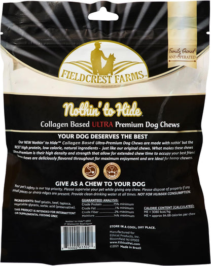 Fieldcrest Farms beef flavored collagen dog treats for small dogs