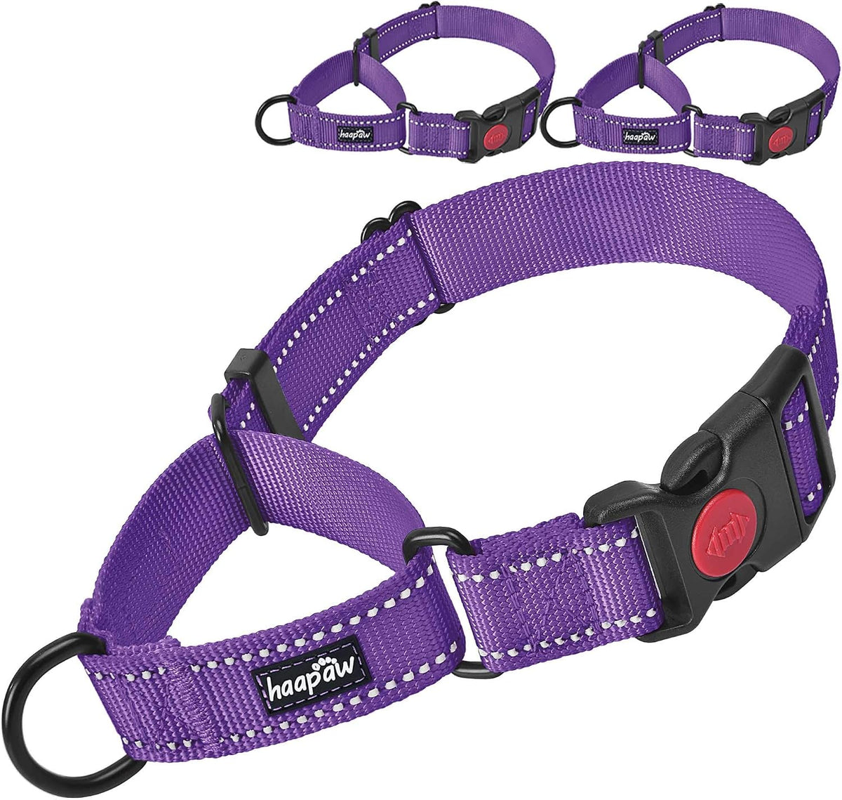 haapaw 2 Packs Martingale Dog Collar with Quick Release Buckle Reflective Dog Training Collars for Small Medium Large Dogs (L Neck 17"-21", Beige, 1+1 Packs) - Image 10