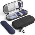 Gelozid insulin pen cooler travel case black front view showing compact medical organizer