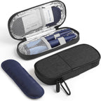 Gelozid insulin pen cooler travel case black front view showing compact medical organizer