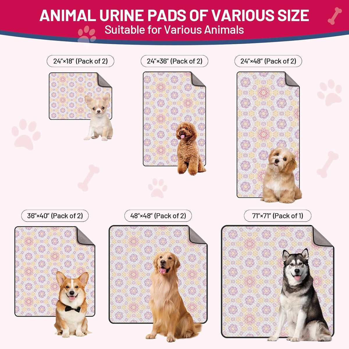 Bumubi large waterproof dog mats placed inside a pet crate