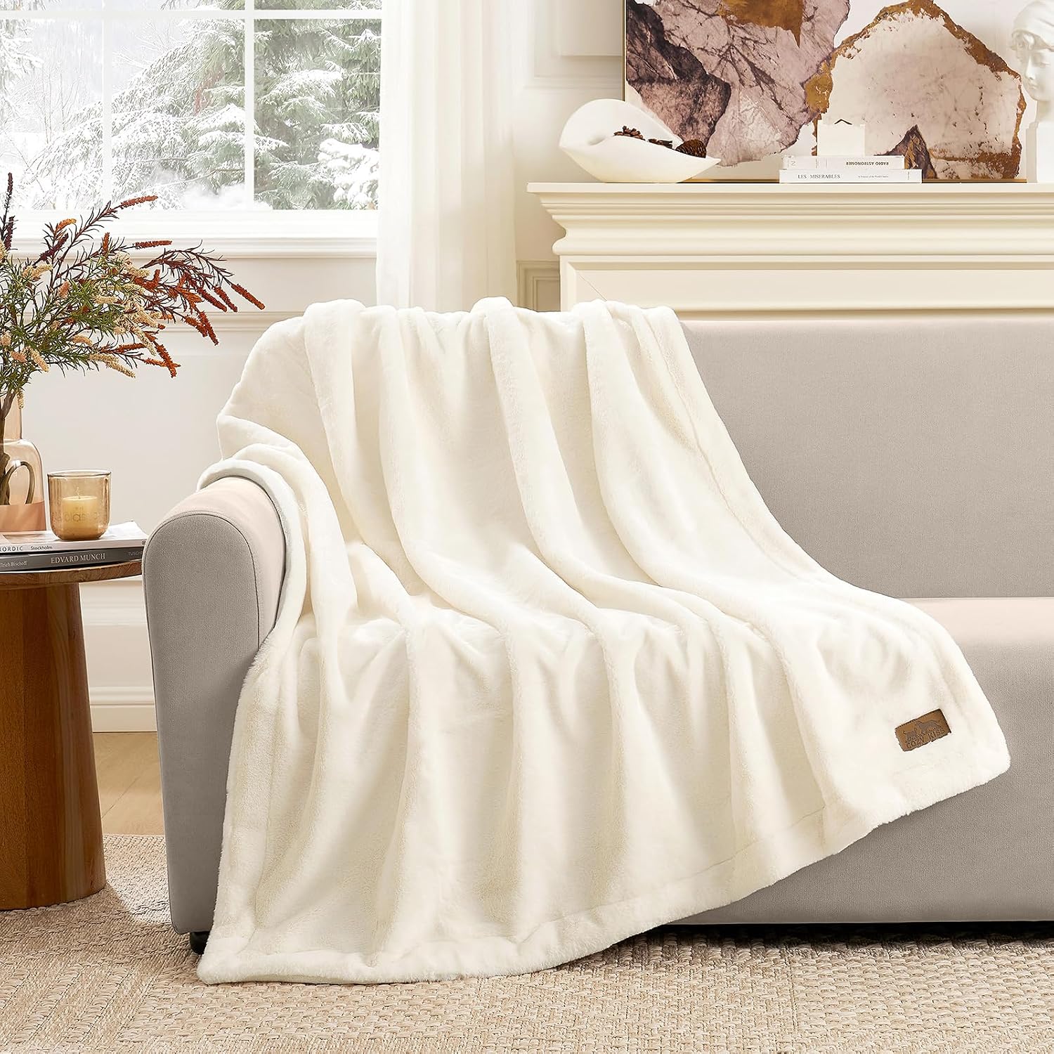 COZY KISS Luxury Faux Fur Blanket Deer Print, Waterproof Pet Blanket Washable, Woman Sofa Bed Couch Throw, Liquid Pee Proof for Large Dog or Cat, Reversible, Super Soft, 50x60 inch, Brown - Image 9