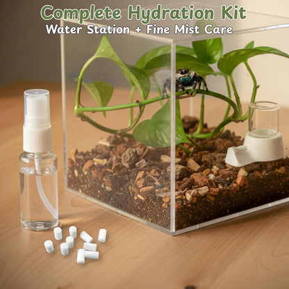 Jumping Spider Water Dispenser Enclosure Accessories, Mini Water Dispenser and Mist Bottle with 10 Replace Cotton Cores, Jumping Spider Habitat Decoration Tarantula Enclosure Accessories (White, 5 ML) - Image 4