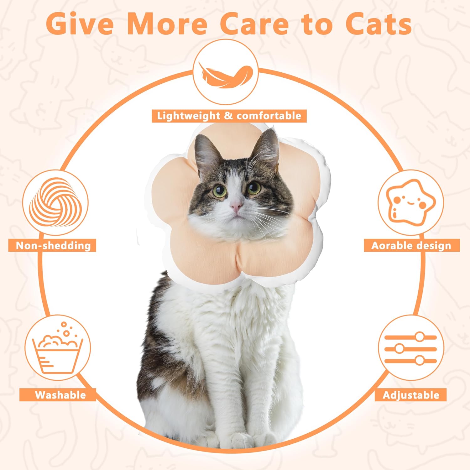 Maalgic anti-licking adjustable pet cone collar water resistant fabric close up.